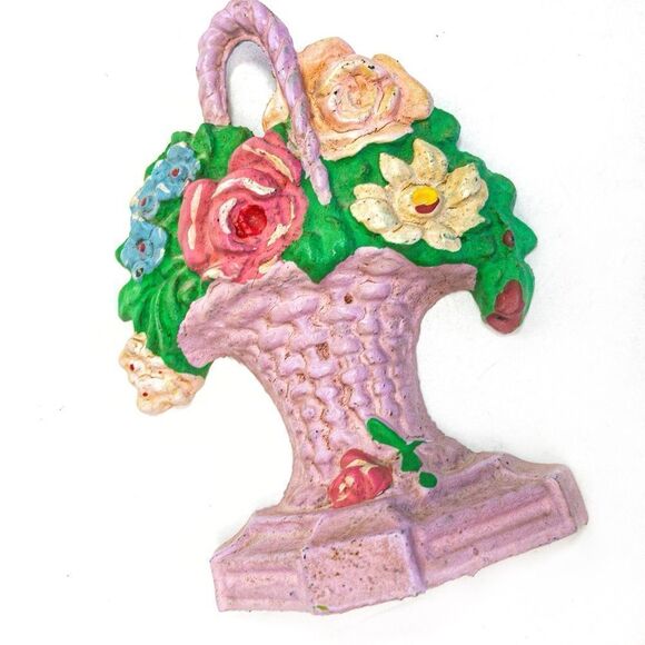 Antique Hubley French Flower Basket Cast Iron Doorstop - Picture 7 of 7
